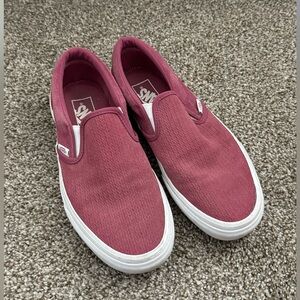 Womens maroon vans slip on shoes